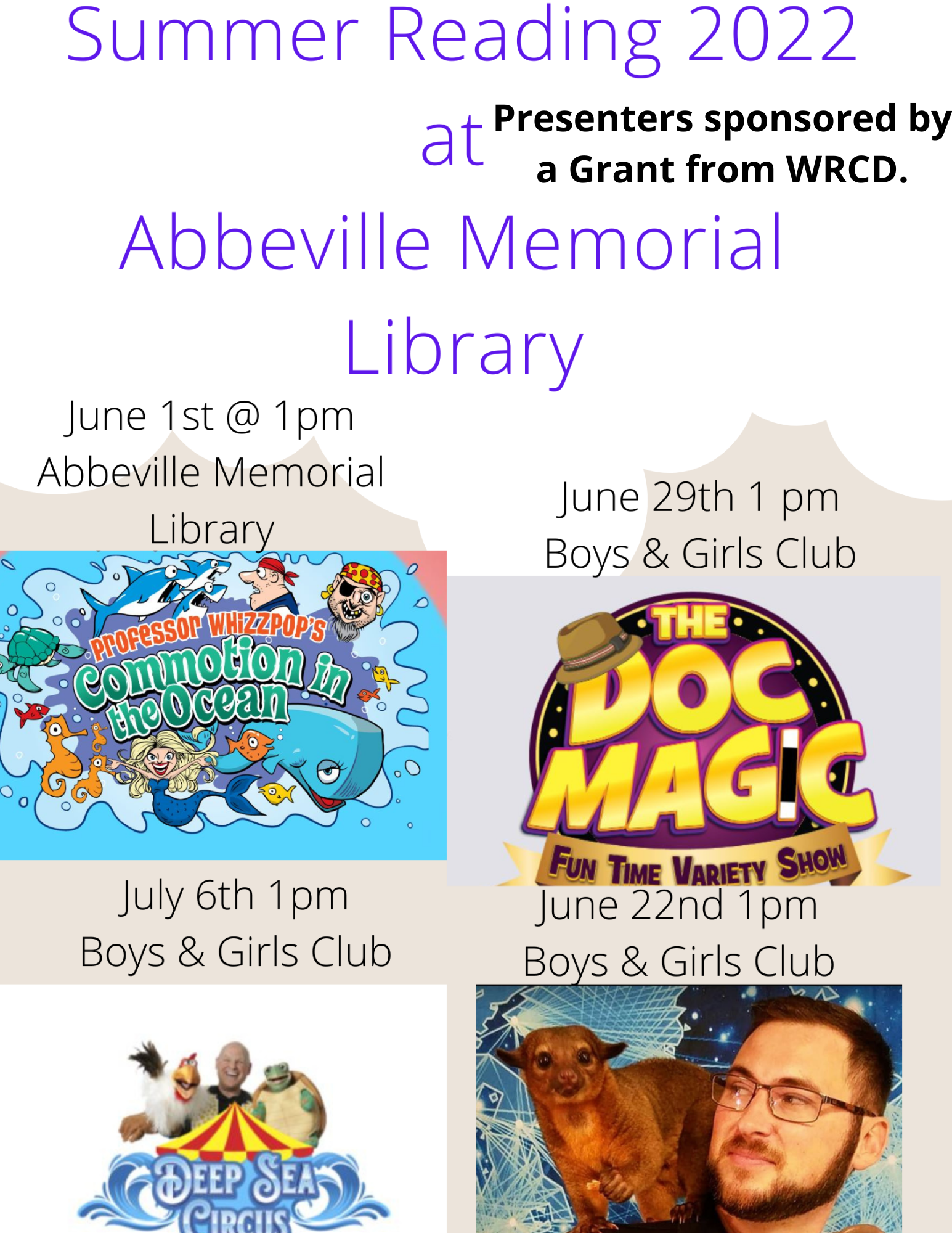 Summer Reading Program 2022 Abbeville Memorial Library
