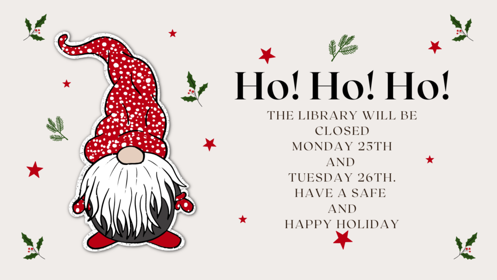 Library Closed for Christmas. Abbeville Memorial Library